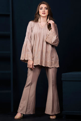 Embroidered Shirt & Dyed Trouser