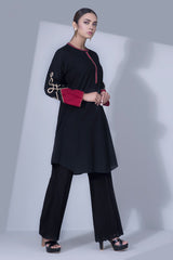 Cut And Sew Solid Color Shirt With Patchwork