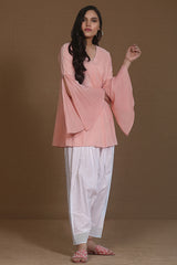 Plain Pink Top In Karandi