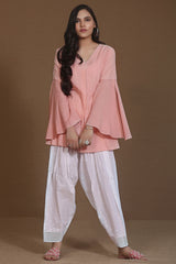 Plain Pink Top In Karandi