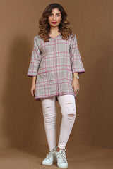 Plaid tweed top