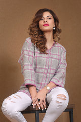 Plaid tweed top