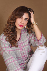 Plaid tweed top