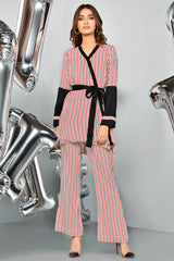Pin Stripes Wrap Around Shirt