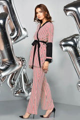 Pin Stripes Wrap Around Shirt