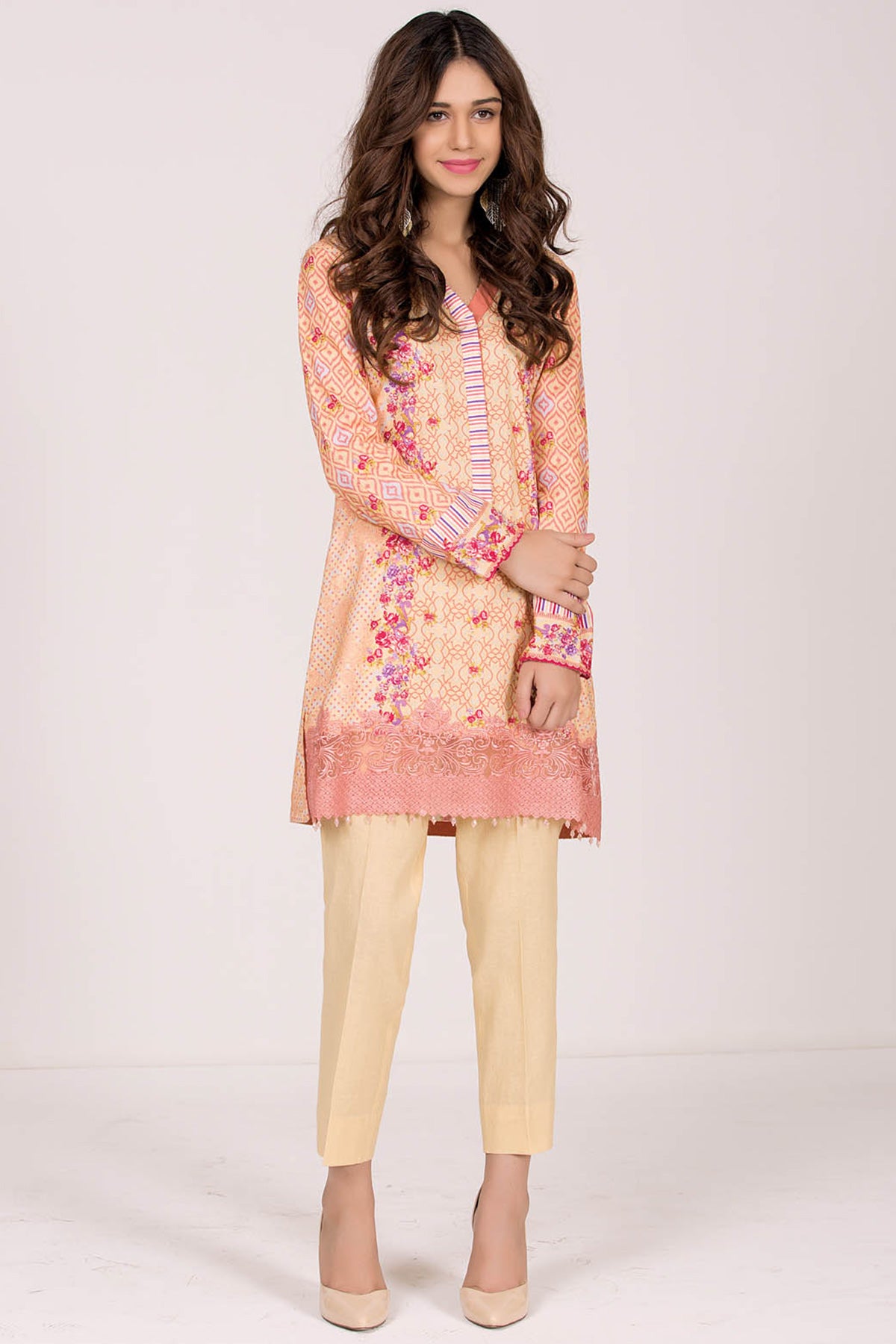 Printed & Embroidered Suit