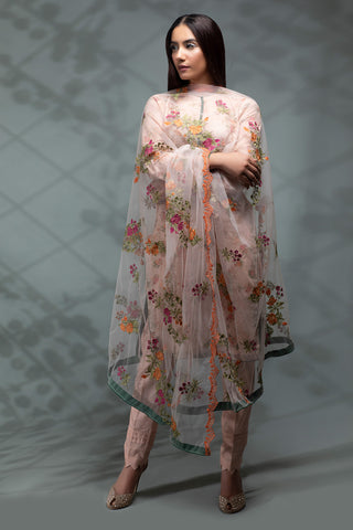 printed and embroidered suit