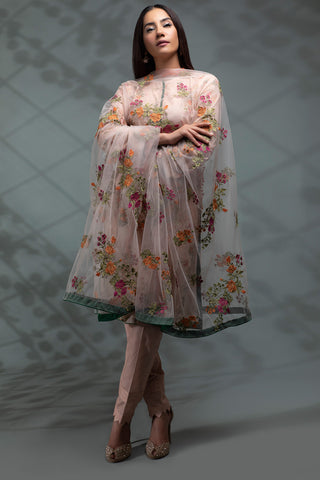 printed and embroidered suit