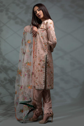 printed and embroidered suit