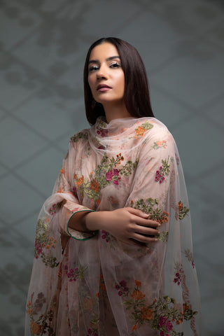 printed and embroidered suit